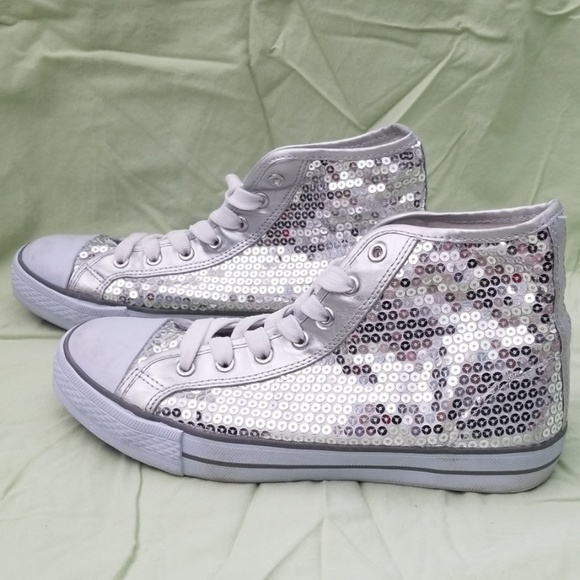 sequin high top tennis shoes